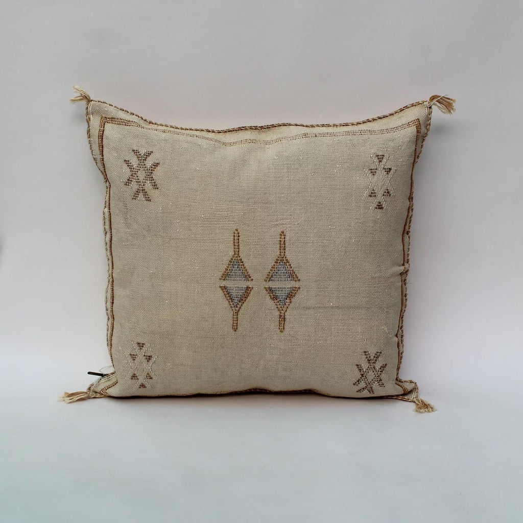 Beige Moroccan Cactus Silk Pillow ALL SIZES - product image 1