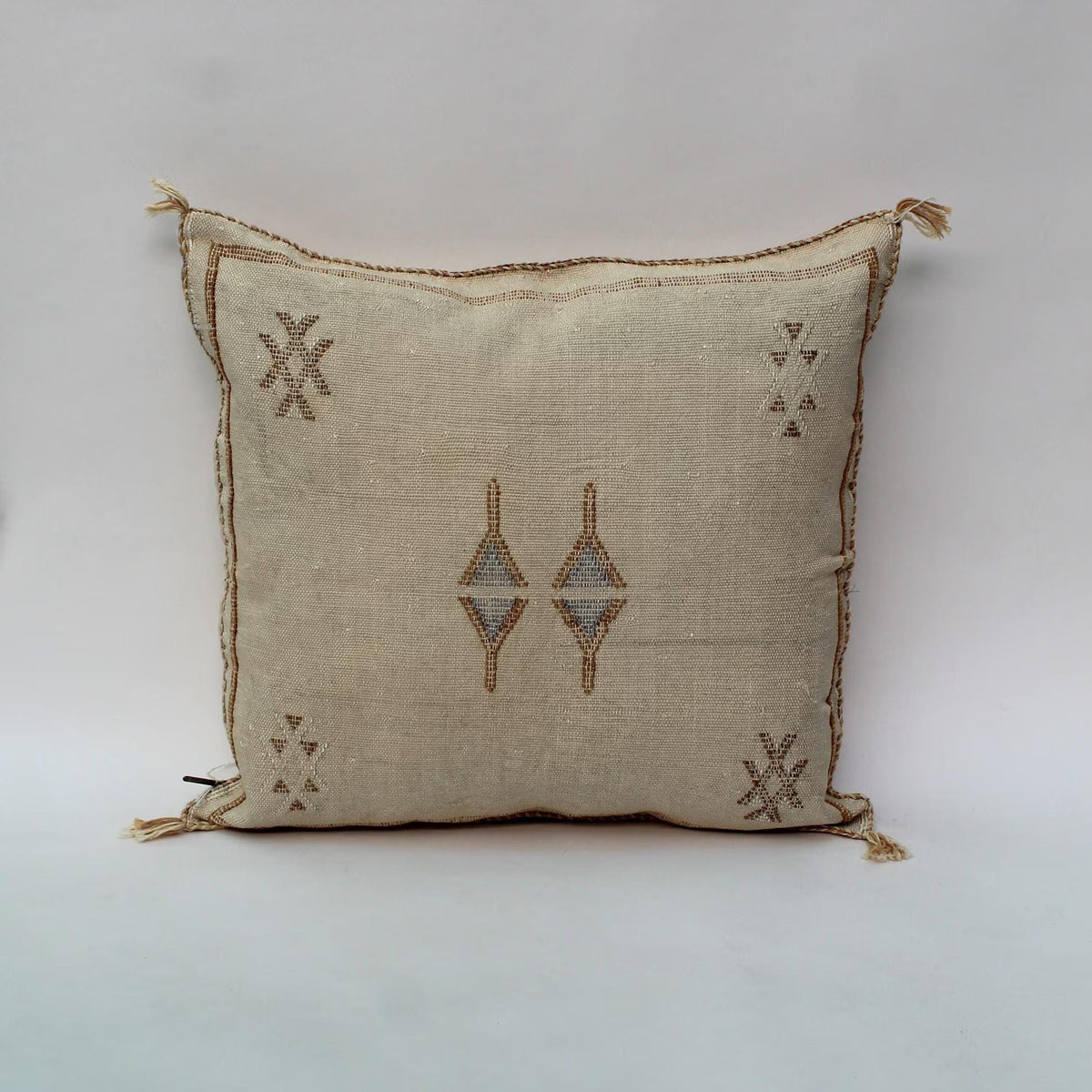 Beige Moroccan Cactus Silk Pillow ALL SIZES - product image 1