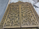 Hand-Carved Moroccan Wooden Mirror Frame with Shutters, Riad Wall Decor