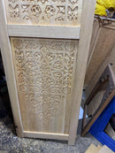 Handmade Moroccan Double Sliding Barn Doors, Arabesque Carved Wood Room Divider