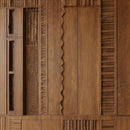 Hand-Carved Moroccan Wooden Door, Abstract Geometric Entry, Textured Panels, Custom Size